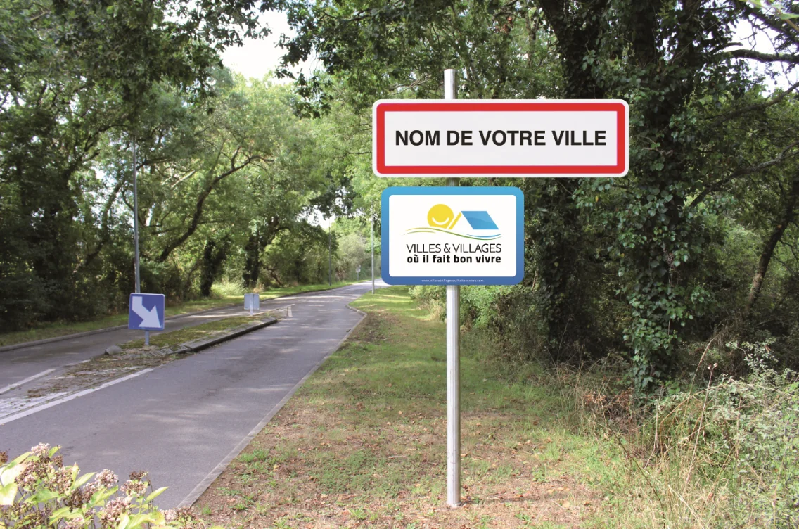 Panneau entrée de ville du label Villes et villages où il fait bon vivre